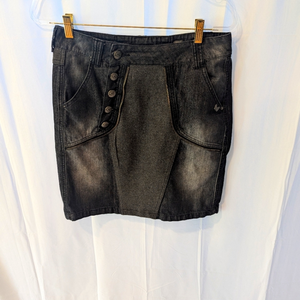 Blue Gray Mini Pencil Skirt Casual
